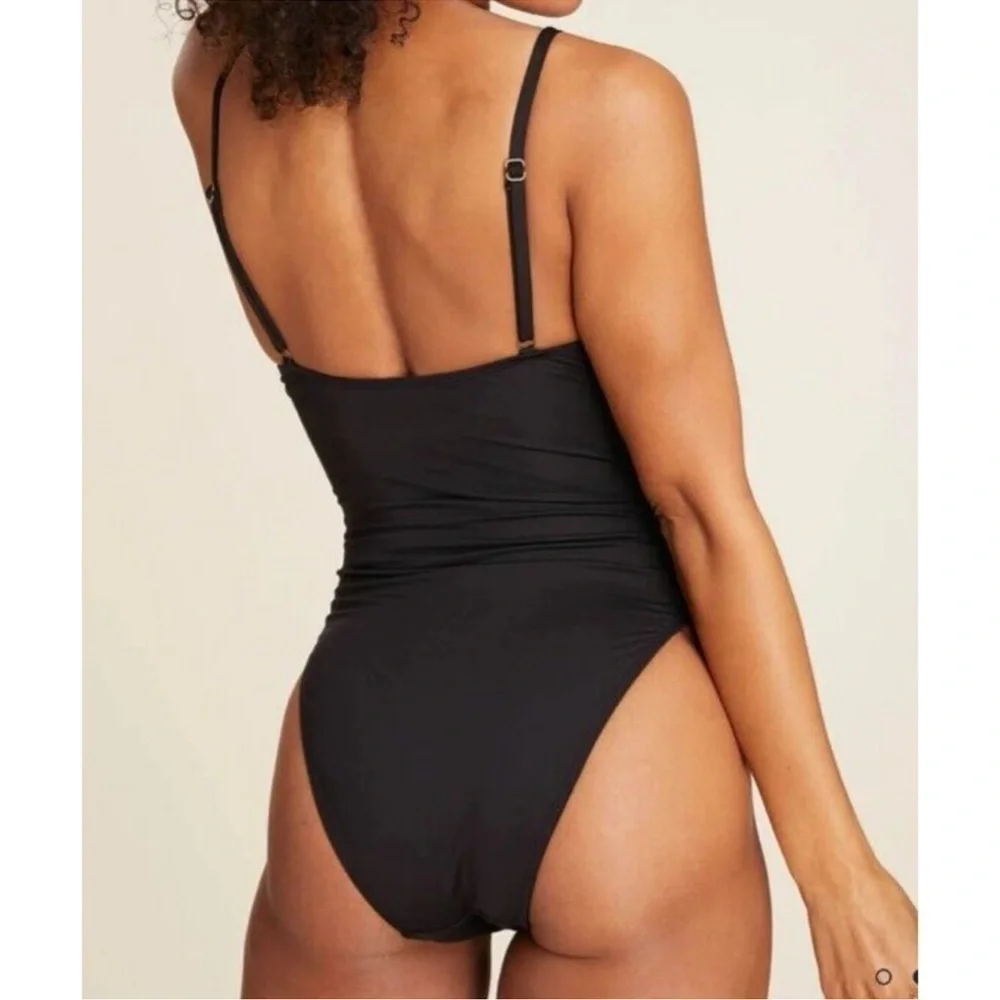 Andie The Amalfi One‎ Piece Swimsuit Spaghetti Strap Padded Stretch Black XL